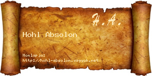 Hohl Absolon névjegykártya